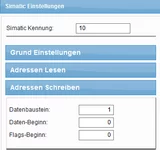 Datablock and address for writing to Simatic S7